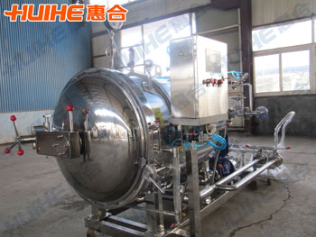 展示精美電腦半自動殺菌鍋實拍照片,以及設備參數、特點、原理等